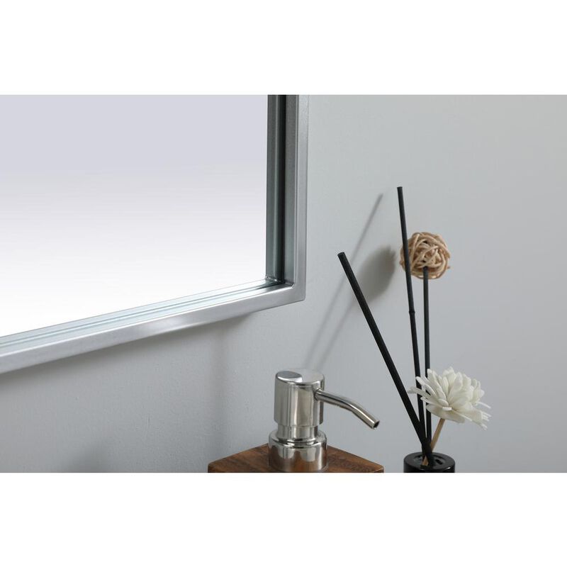 Elegant Decor Metal Frame Arch Mirror 24x40 Inch in Silver