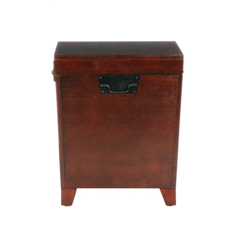 Hivvago 24 Inch  Brown Solid Wood And Manufactured Wood Square End Table