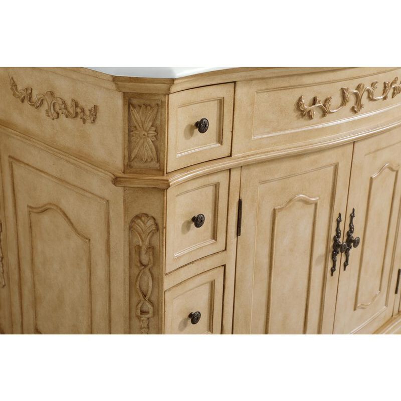 Elegant Kitchen and Bath 42 inch Single Bathroom vanity in Light Antique Beige