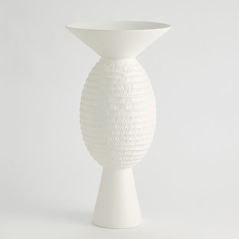 Wide Chiseled Orb Vase
