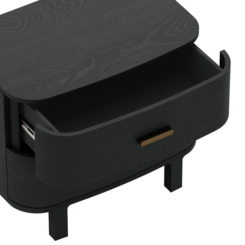 Solara Black Nightstand image number 2