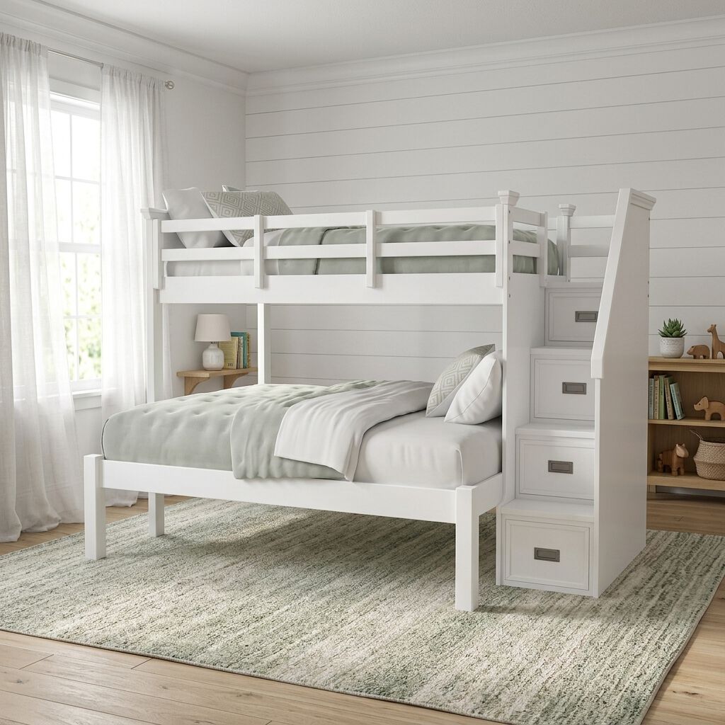 Hampton Kids Twin over Full Bunk Bed w/ Staircase | Mathis Home