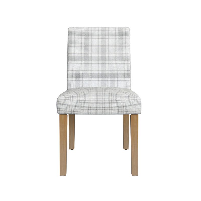 Kip Dining Chair, Honey Oak Wood, Cream Mini Grid Pattern Woven Fabric image number 1