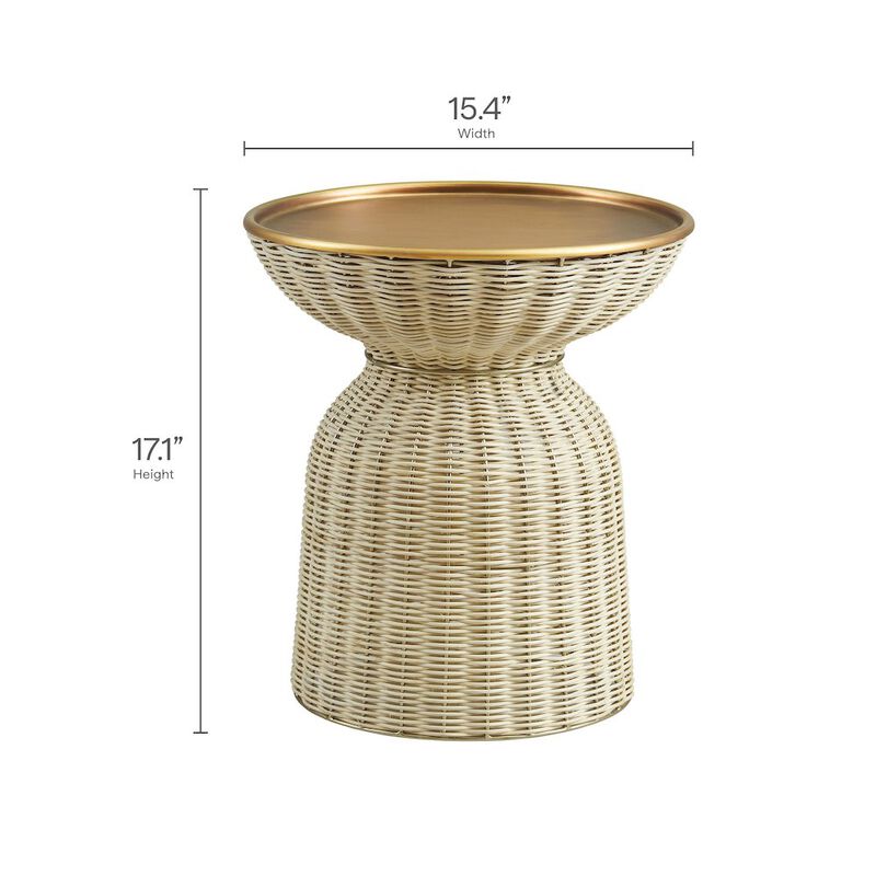 Lazaro Round Rattan Side Table image number 1
