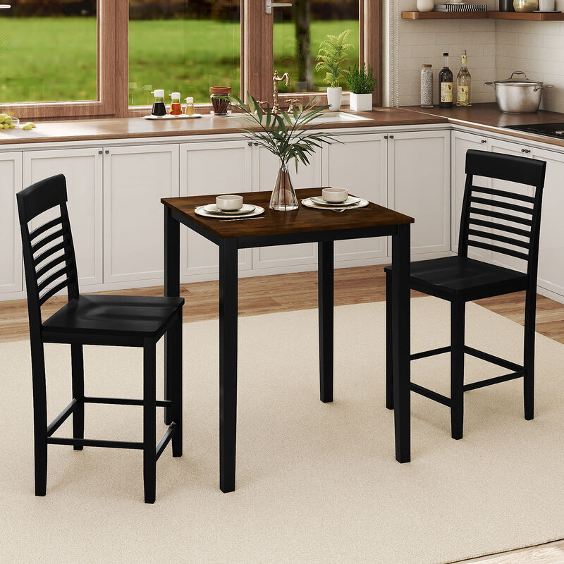 Counter Height Dining Table Set for 2 with Footrest, 3-Piece image number 5