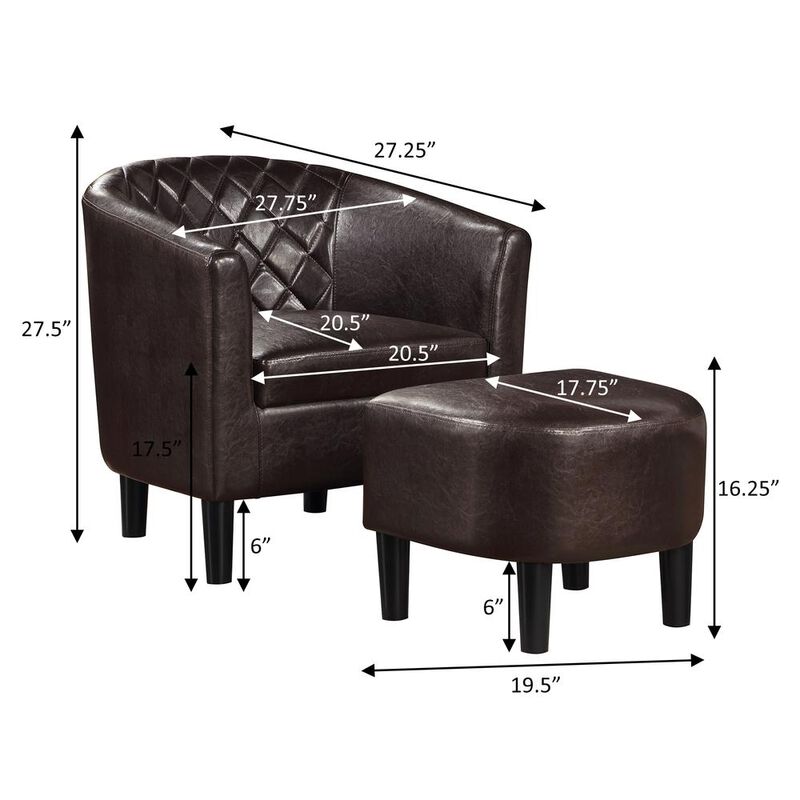 Convience Concept, Inc. Take a Seat Roosevelt Accent Chair with Ottoman