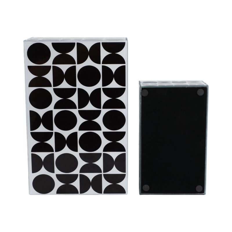 S/2 Modern Print Glass Boxes image number 5