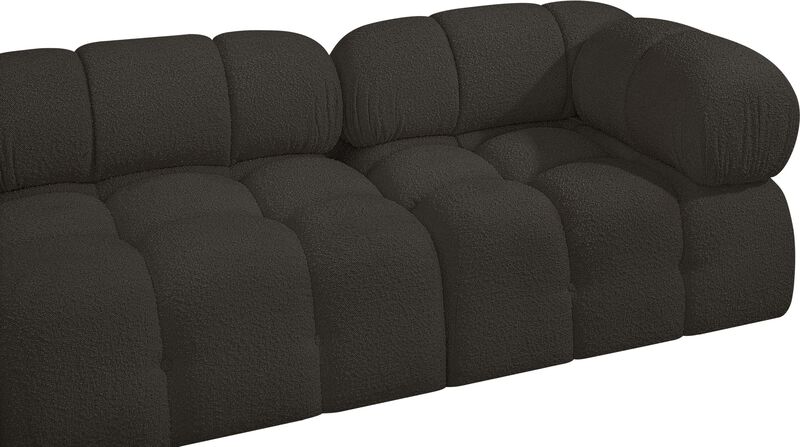 Meridian Furniture Ames Brown Boucle Fabric Modular Sofa