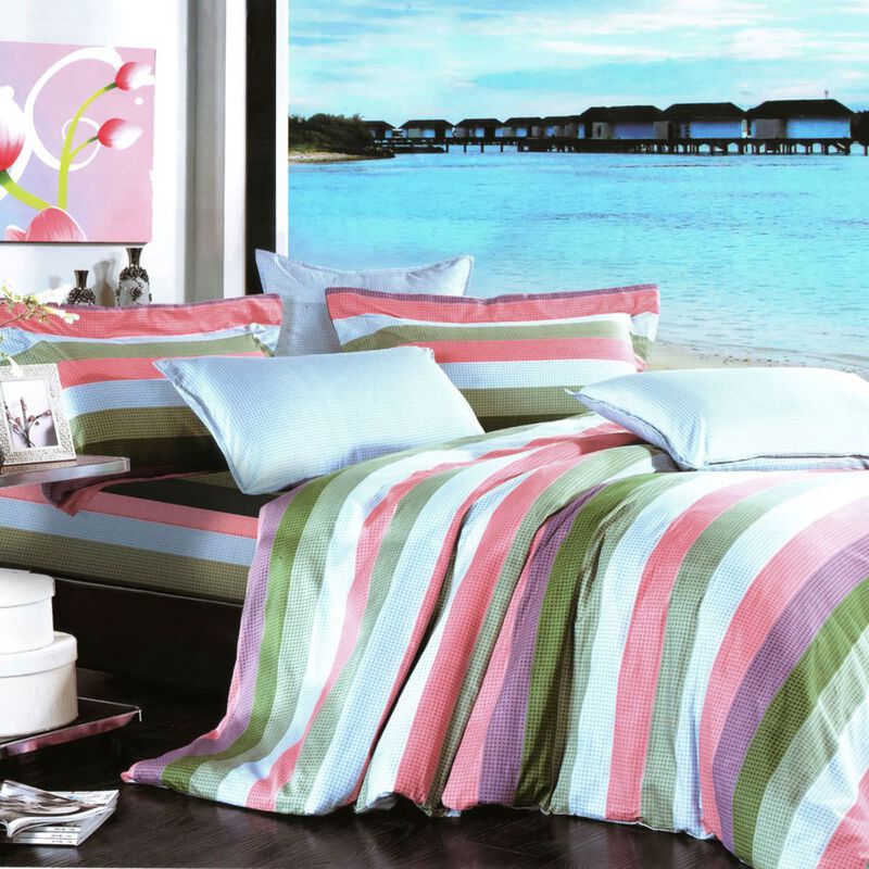 4 Piece Full Size Cotton Duvet Cover Combo Bedding Set image number 0