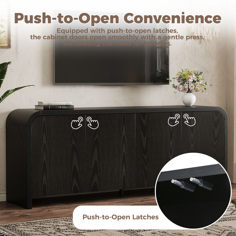 Hupmab Farmhouse Curved Edge TV Stand image number 4