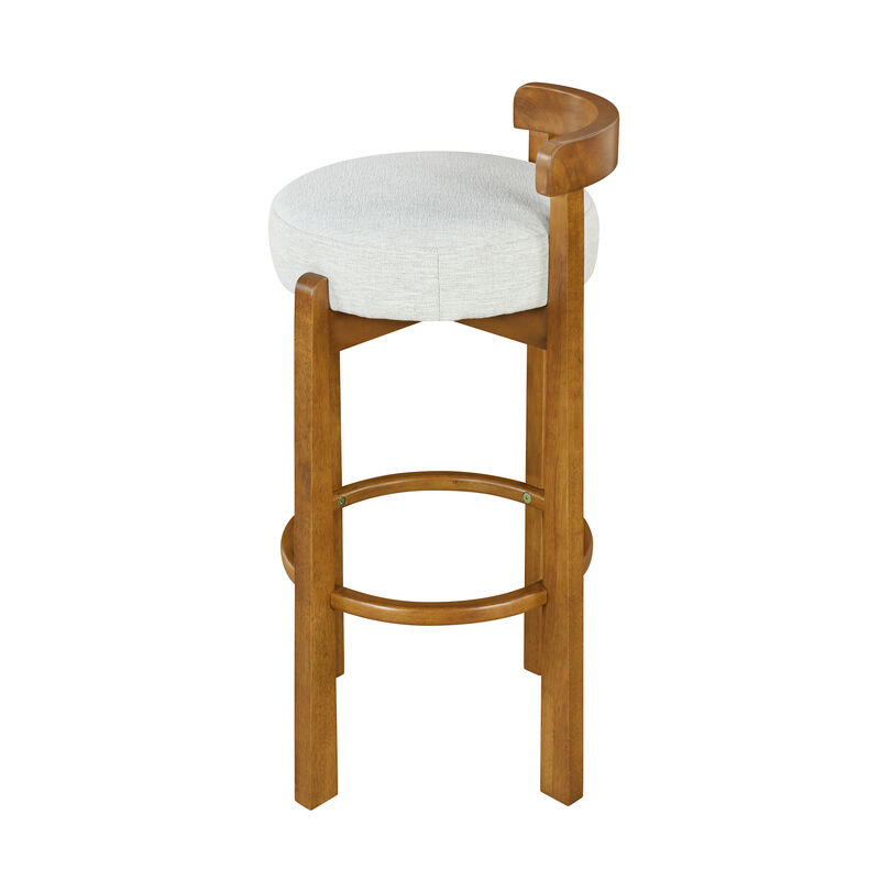 Christopher Knight Home Carita Indoor Rubberwood Low Back Upholstered Barstools (Set of 2) image number 4