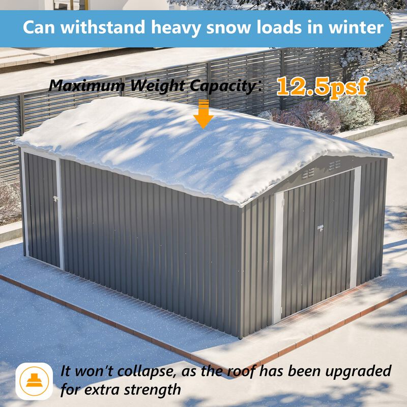 10x14 FT Outdoor Metal Storage Shed image number 9