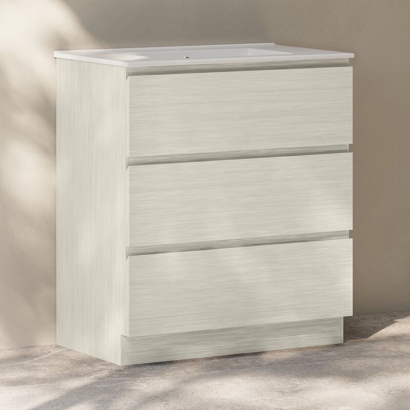 Liberte 30" Freestanding Bathroom Vanity in White Oak with Sink Top image number 5