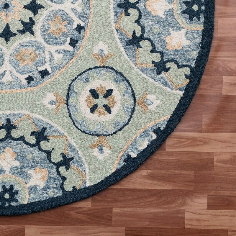 LR Home RugsA Wool Round Rug