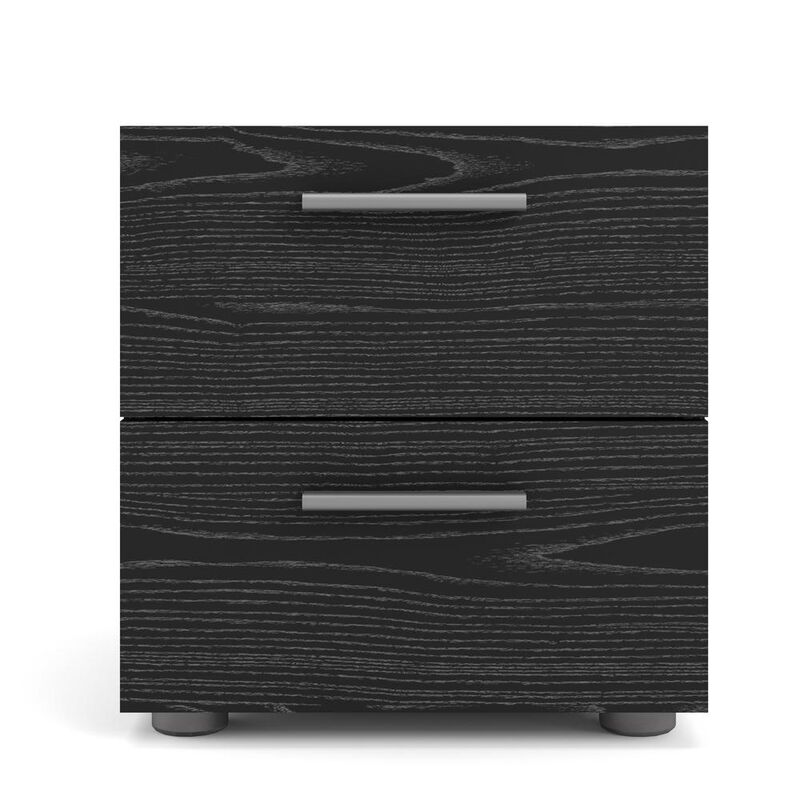 Tvilum Austin 2 Drawer Nightstand, Black Woodgrain