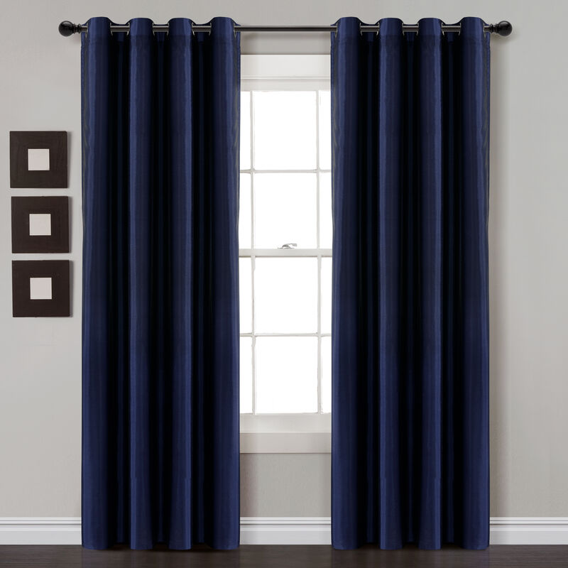 Lush Décor Insulated Grommet 100% Blackout Faux Silk Window Curtain Panel image number 1