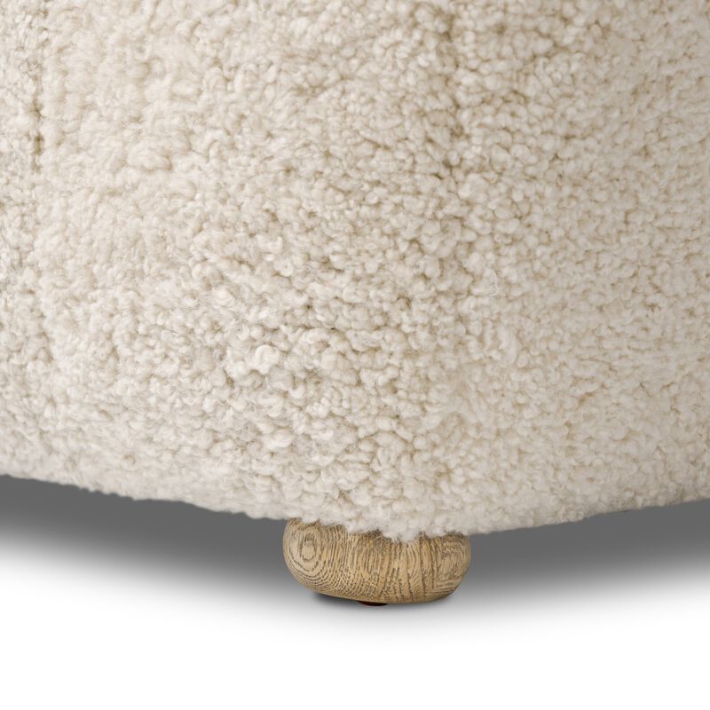 Oslo Beige Shearling Ottoman