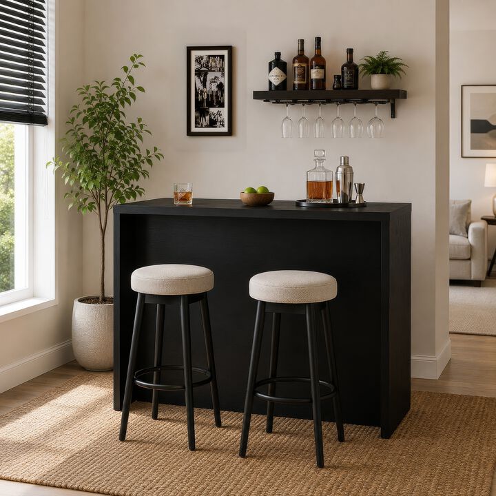 Anga Home Bar, 6 Shelves, 12 Bottle Holder, Stemware