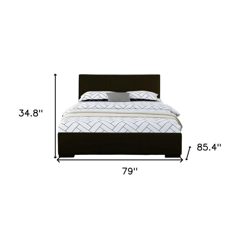 Durable Faux Leather Upholstered Bed &ndash; Solid and Manufactured Wood Construction image number 6