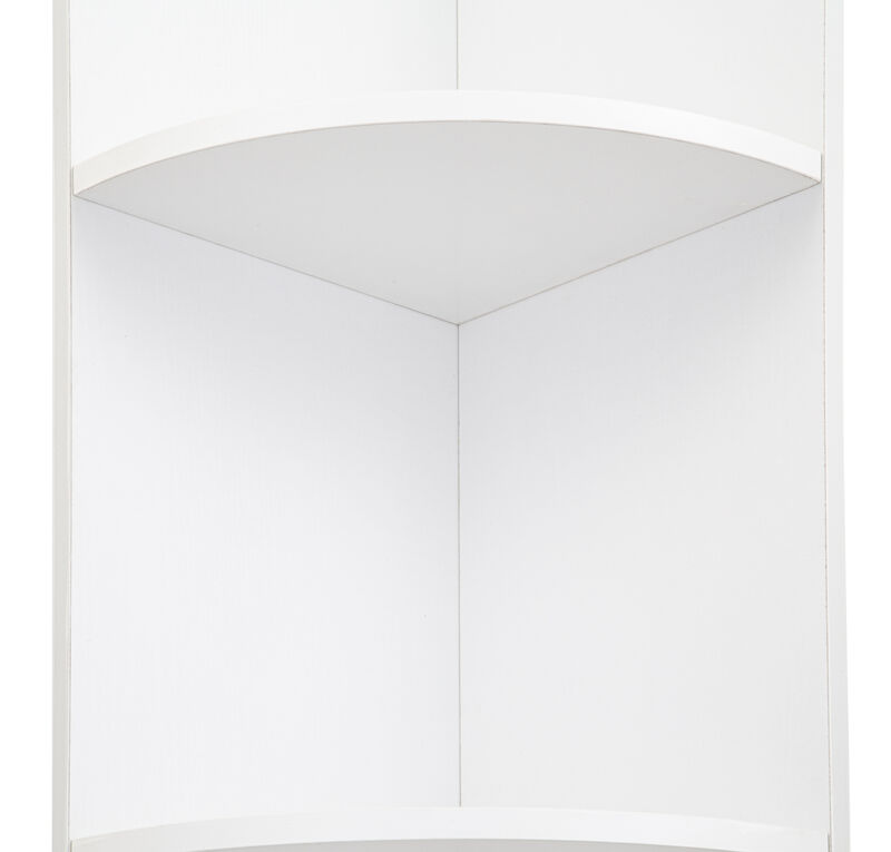 White 5 Tier Corner Bookcase Wooden Display Shelf Storage Rack Multipurpose Shelving Unit