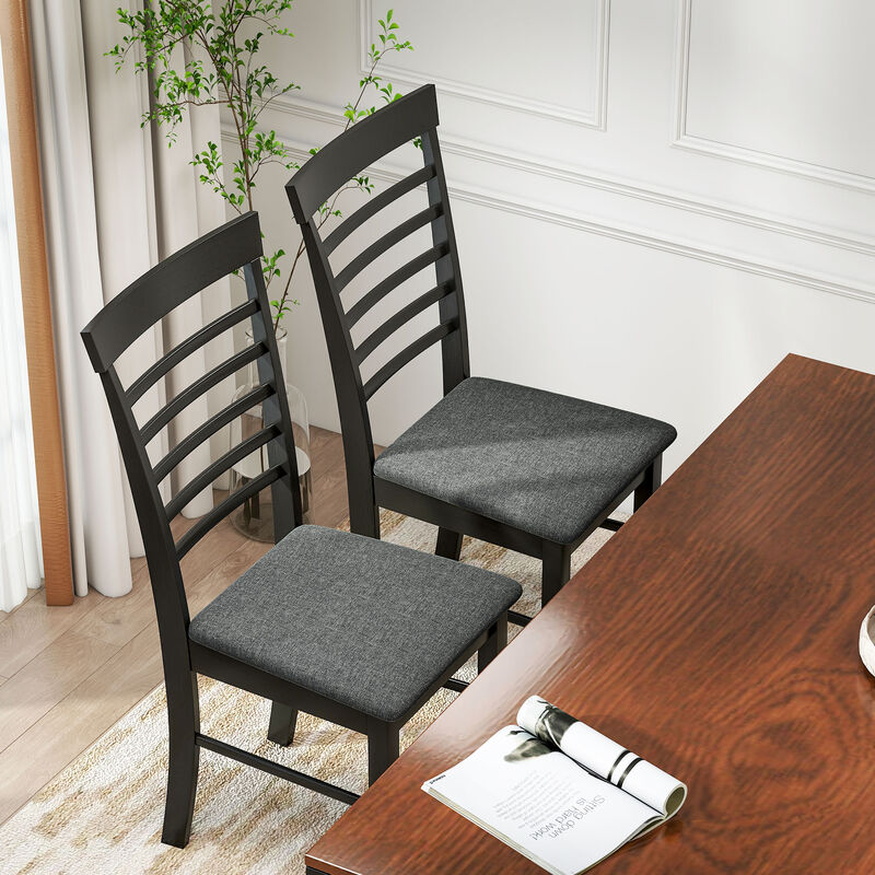 Hivvago Upholstered Kitchen Chairs Set of 2 with Wooden Frame image number 1
