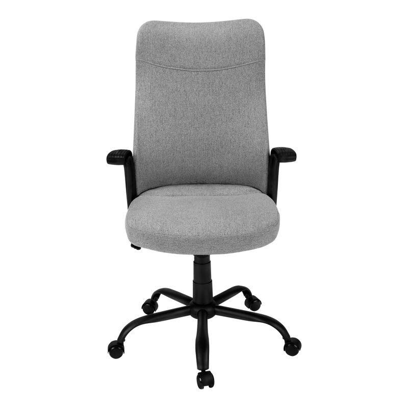 Monarch Specialties I 7325 Office Chair, Adjustable Height, Swivel, Ergonomic, Armrests, Computer Desk, Work, Metal, Mesh, Grey, Black, Contemporary, Modern
