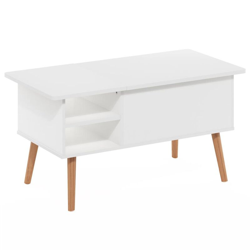 Jensen Coffee Table With Hidden Compartment and Side Open Storage Shelf