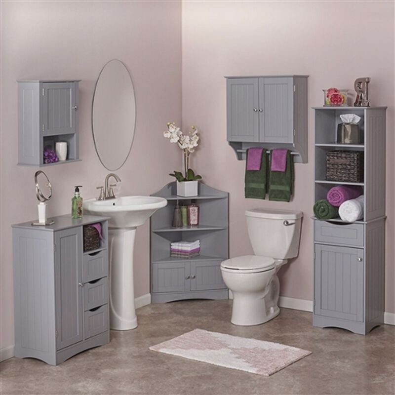 2-Door Bathroom Wall Cabinet with Towel Bar – Space-Saving Storage with Convenient Towel Access
