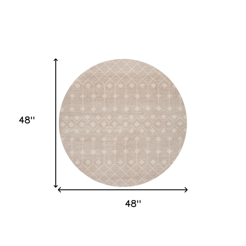 HomeRoots Geometric Power Loom Round Rug image number 3