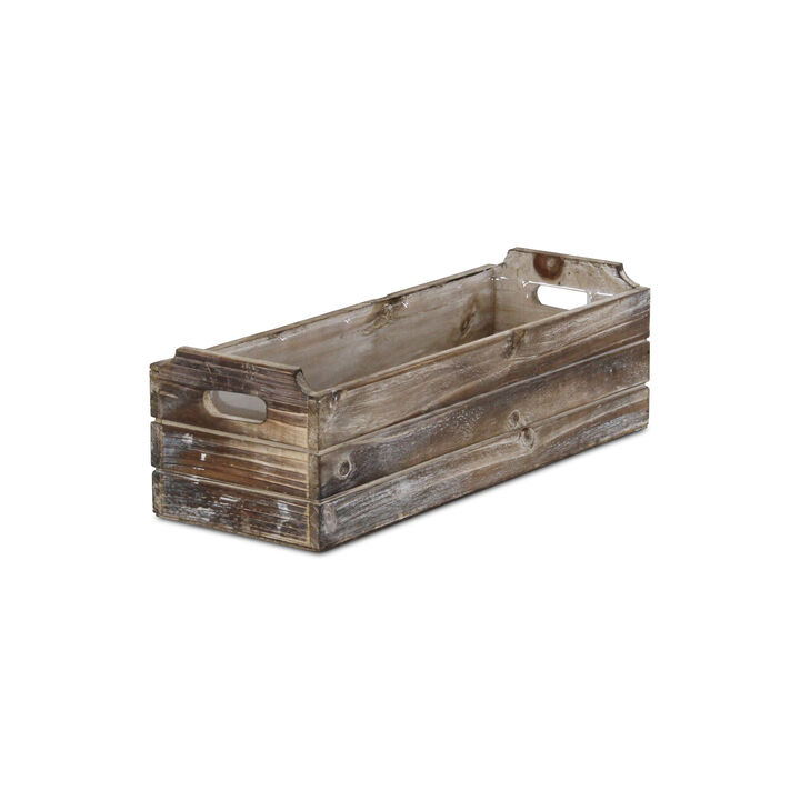 HomeRoots Brown Wood 200 Ounce Rectangular Distressed Planter Box