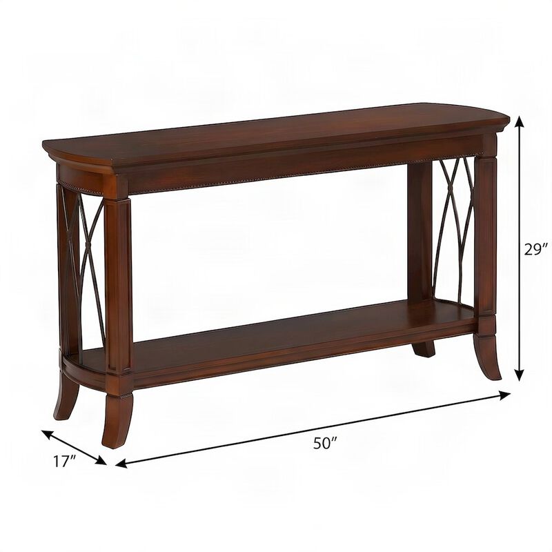 Solid Rubberwood and Birch Sofa Table, Console Entryway Table image number 2