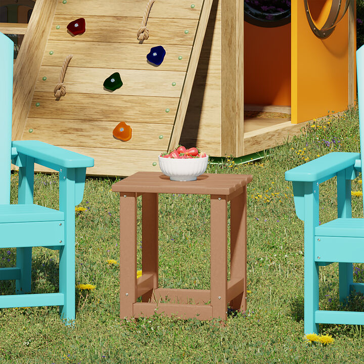 WestinTrends Kids Outdoor Patio Furniture HDPE Adirondack Square Side Table