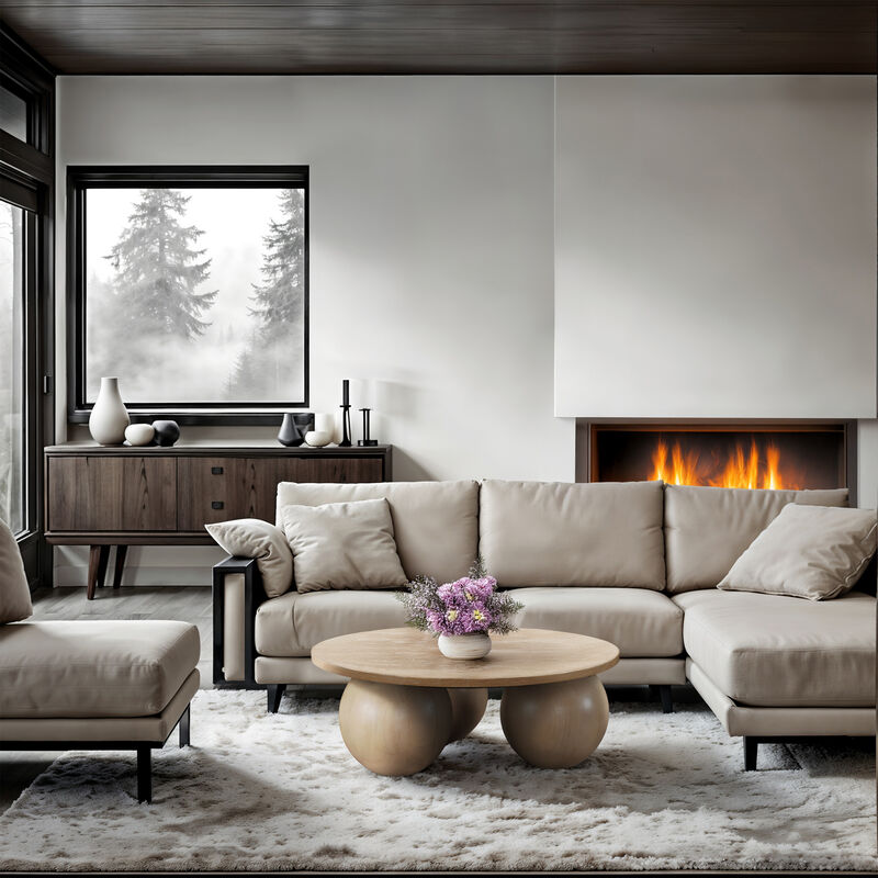 Meridian Furniture Fitch Natural Oak Veneer Coffee Table