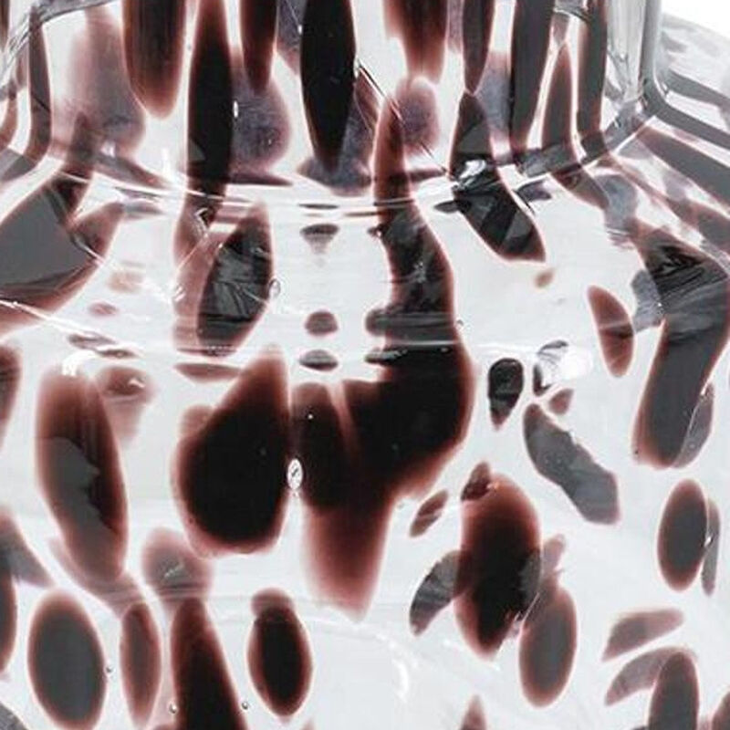 HomeRoots 8" Amber And Clear Abstract Glass Cylinder Table Vase image number 2