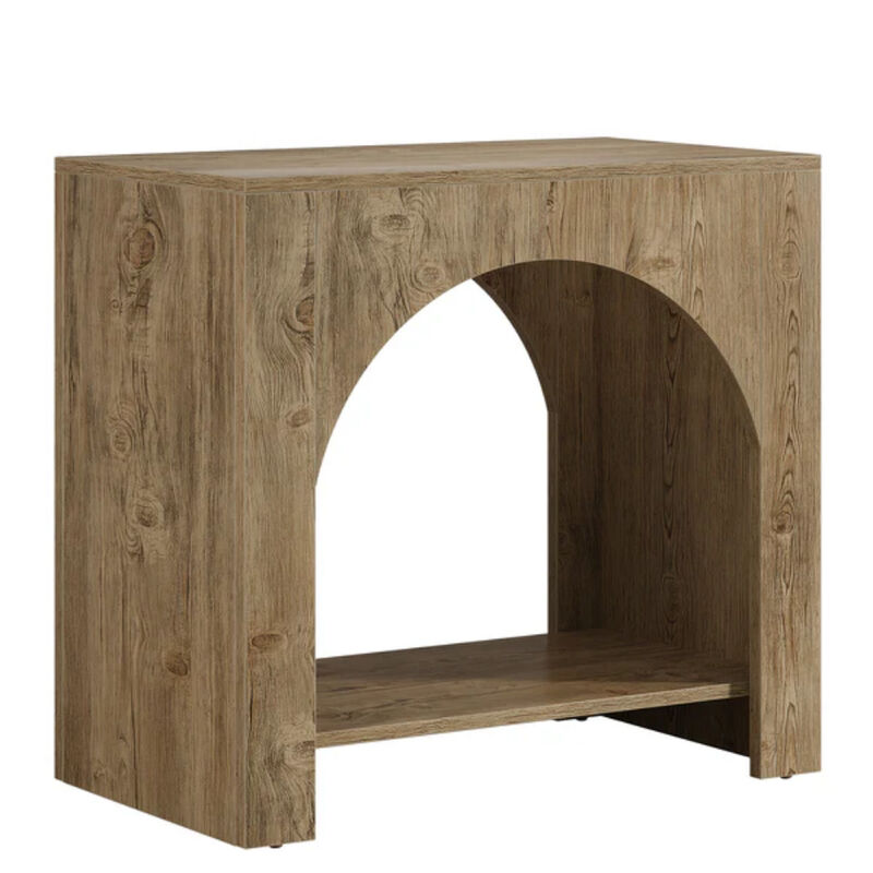 Square End Table, 2-Tier Side Table with Storage Shelf image number 0