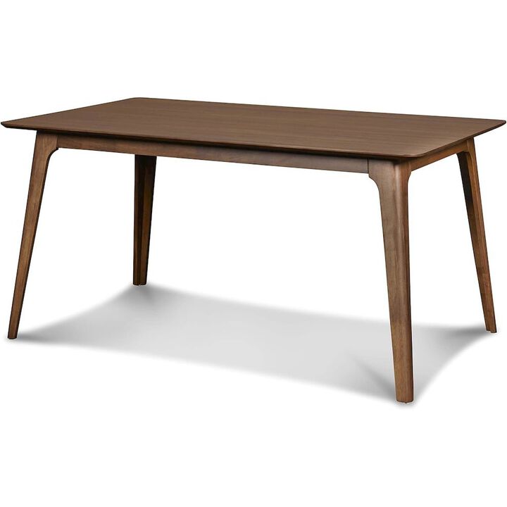 Elegant Brown Solid Wood Dining Set with Table and 6 Chairs for Home Use