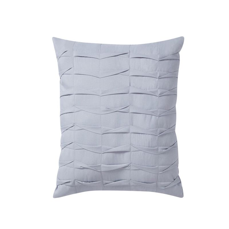 Chic Home Yvette Comforter Set Ruffled Pleated Flange Border Design Bedding Grey, Queen