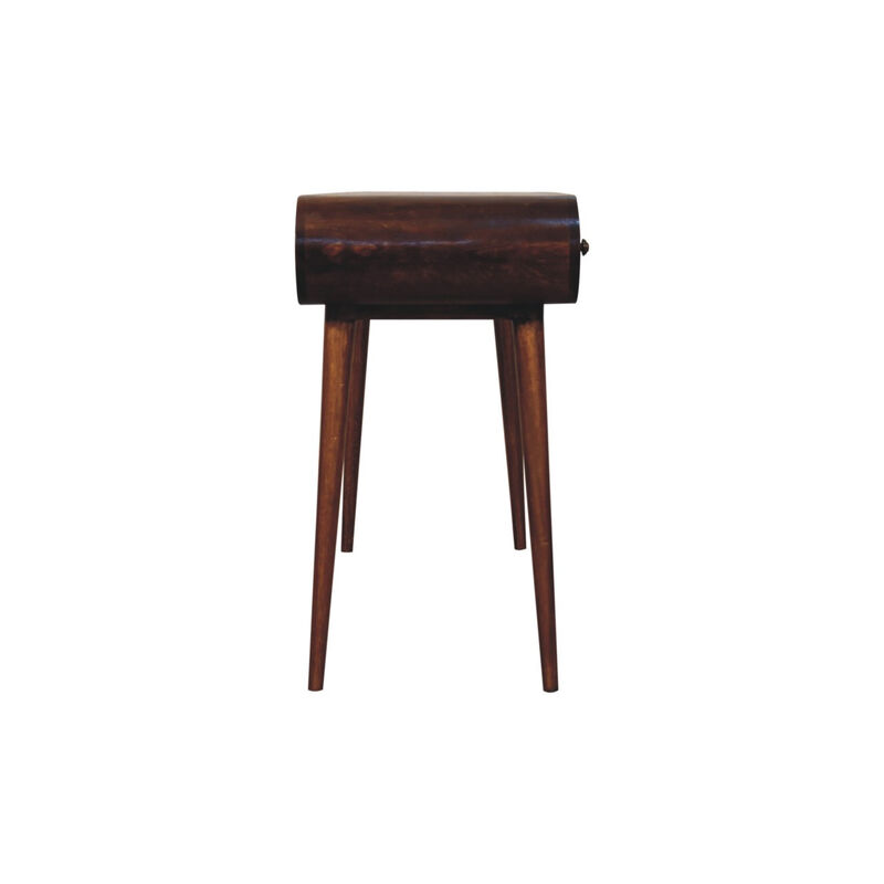HomeRoots 54" Brown Solid Wood Writing Desk With Two Drawers image number 4