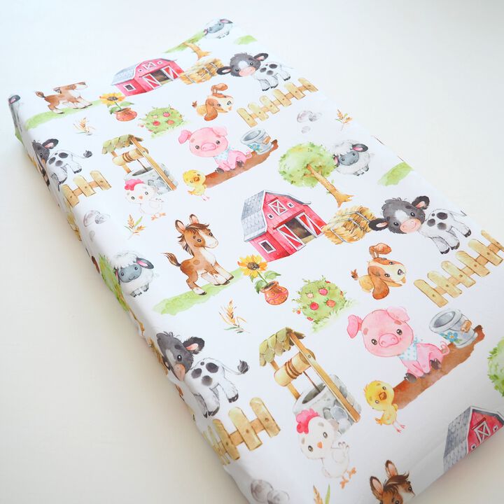 Baby Changing Pad Cover - Farm Animals
