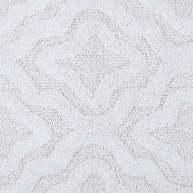 Knightsbridge Link Bath Rug Cotton Non Skid Back - 21x34", White