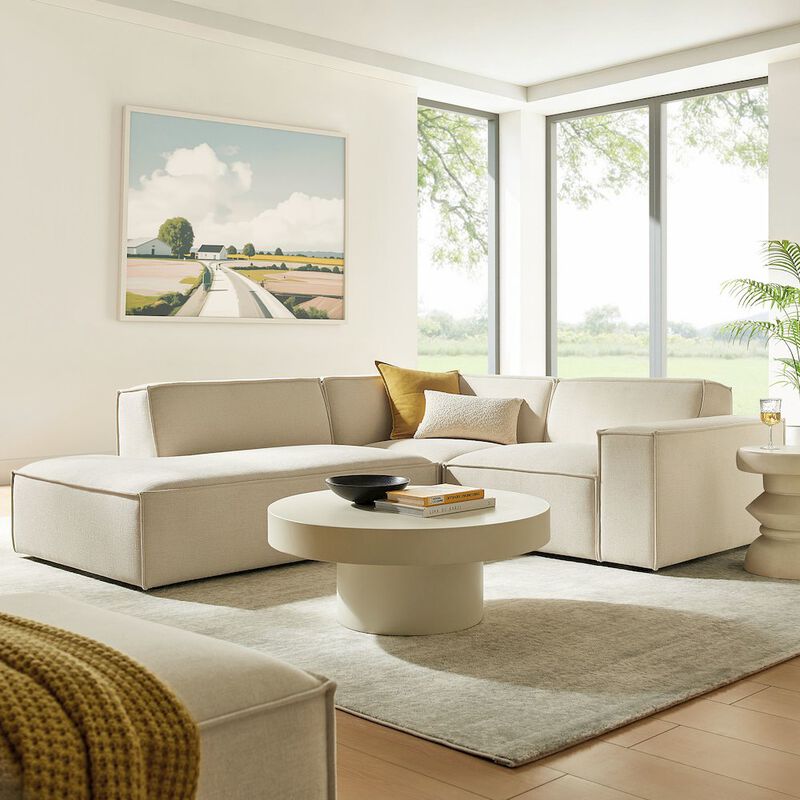 Restore 3-Piece Performance Fabric Upholstered Modular L-Shaped Sectional Sofa image number 8