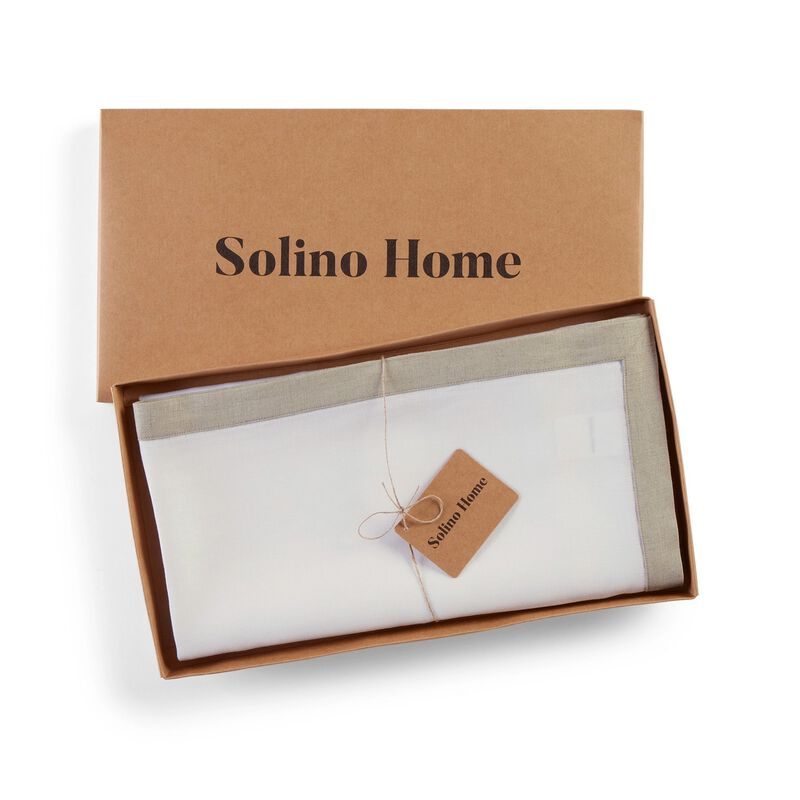 Solino Home Classic 100% Linen Table Throw &ndash; Handcrafted, Machine Washable, Perfect for Holiday and Everyday Dining