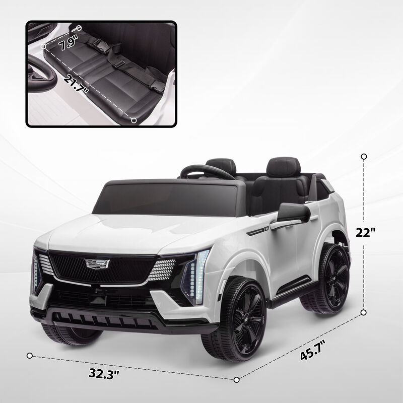 BreeBe 2-Seater 12V 10AH Ride on Truck, Cadillac Escalade Licensed Electric Car for Kids w/ Spring Suspension Wheels image number 2