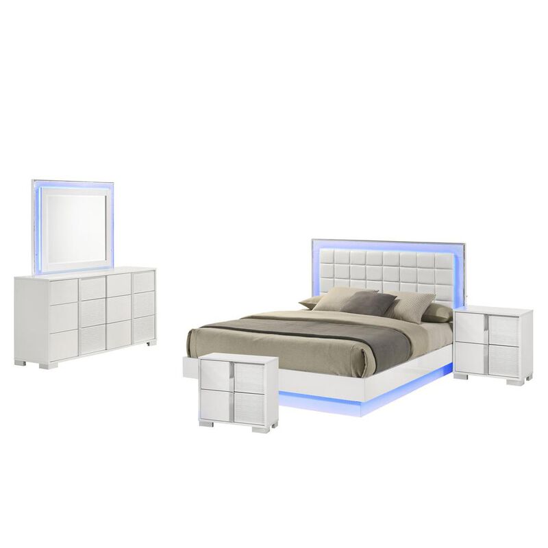 Best Quality Furniture 5 piece futurisic bedroom set, Eastern King size (platform) bed