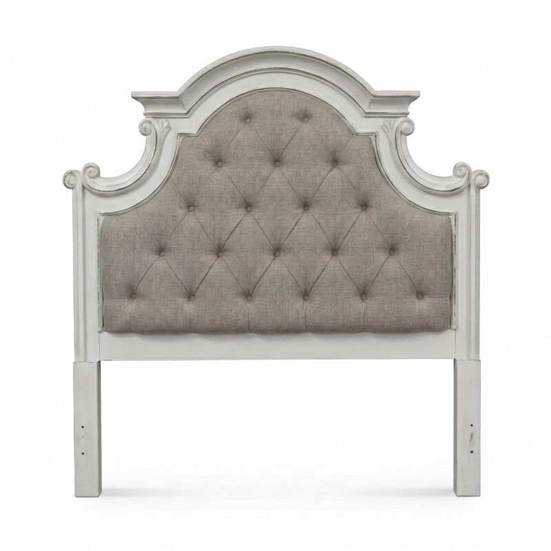 Liberty Furniture Antique White & Weathered Bark Upholstered Panel Headboard Solid Wood image number 0