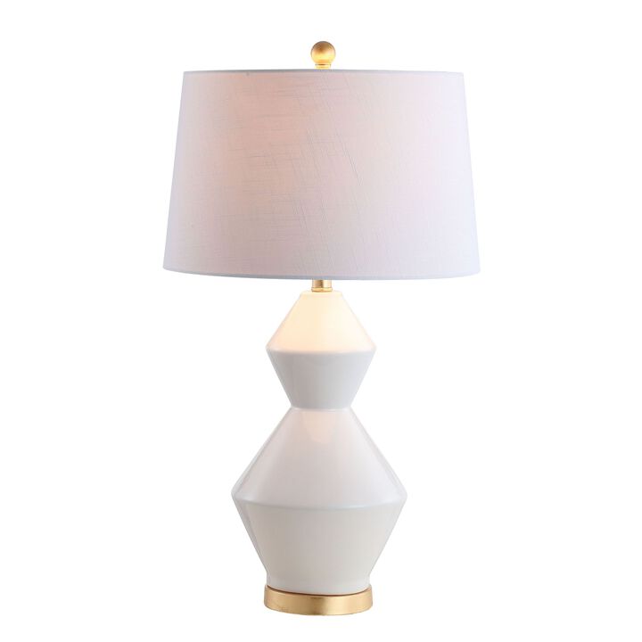 Alba Geometric Ceramicmetal LED Table Lamp