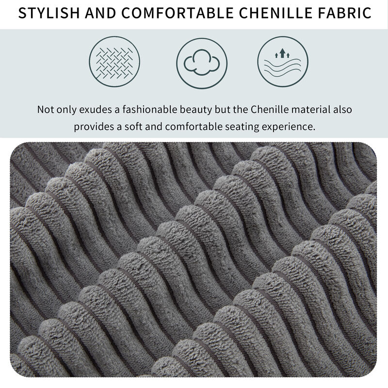 Merax Modern 3 Seater Sofa with 5 Pillows