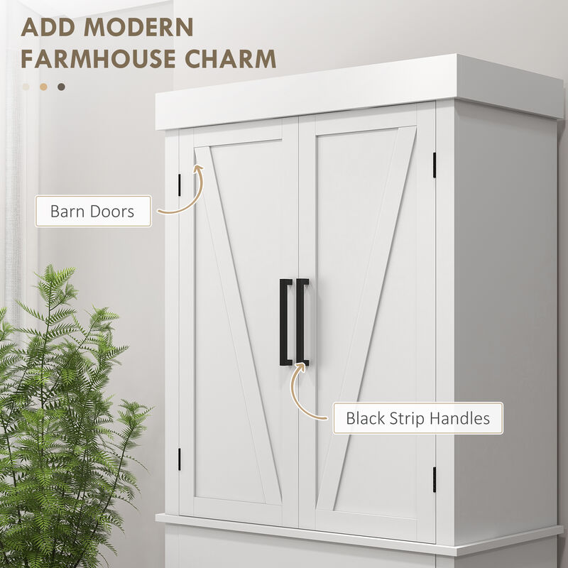 Hivvago Pantry Cabinet with Barn Doors and Adjustable Shelves image number 3
