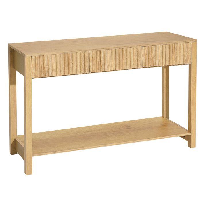 Farmhouse Entryway Console Table 47" with Drawer & Shelf Storage