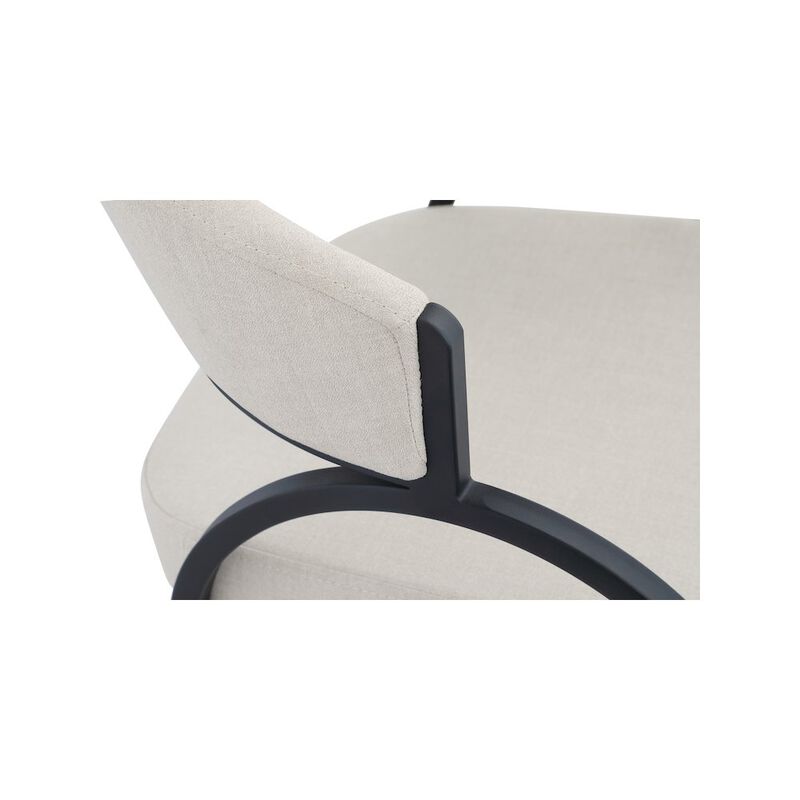 Meridian Furniture Privet Beige Linen Textured Fabric Dining Chair, Set of 2